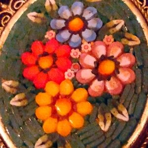 Stamped Italian Mosaic Inlay Necklace